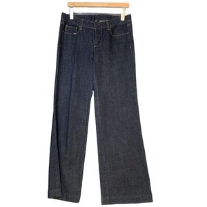 NEW! J Crew Dark Wash Wide Leg Trouser Denim Jeans Womens Size 6 Slight Stretch